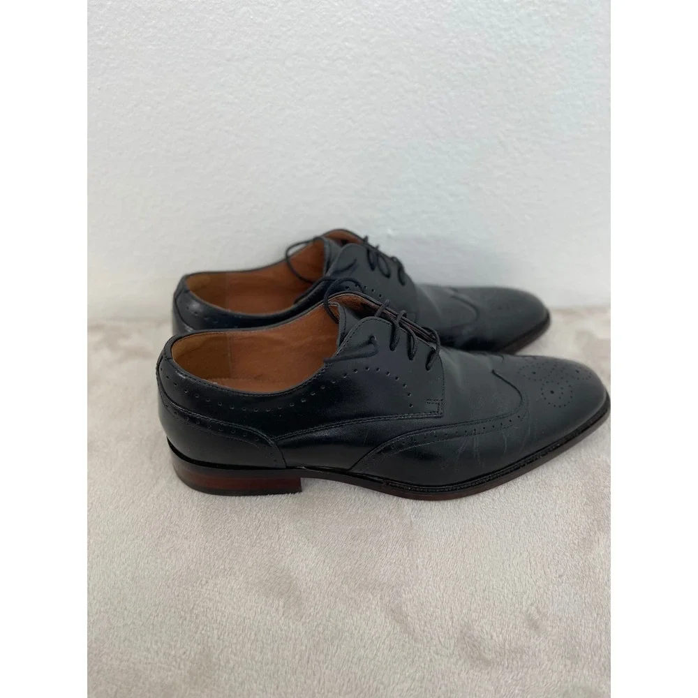 Florsheim Mens Black Leather Wingtip Brogue Oxford Dress Shoes 14291-001 Size 8M